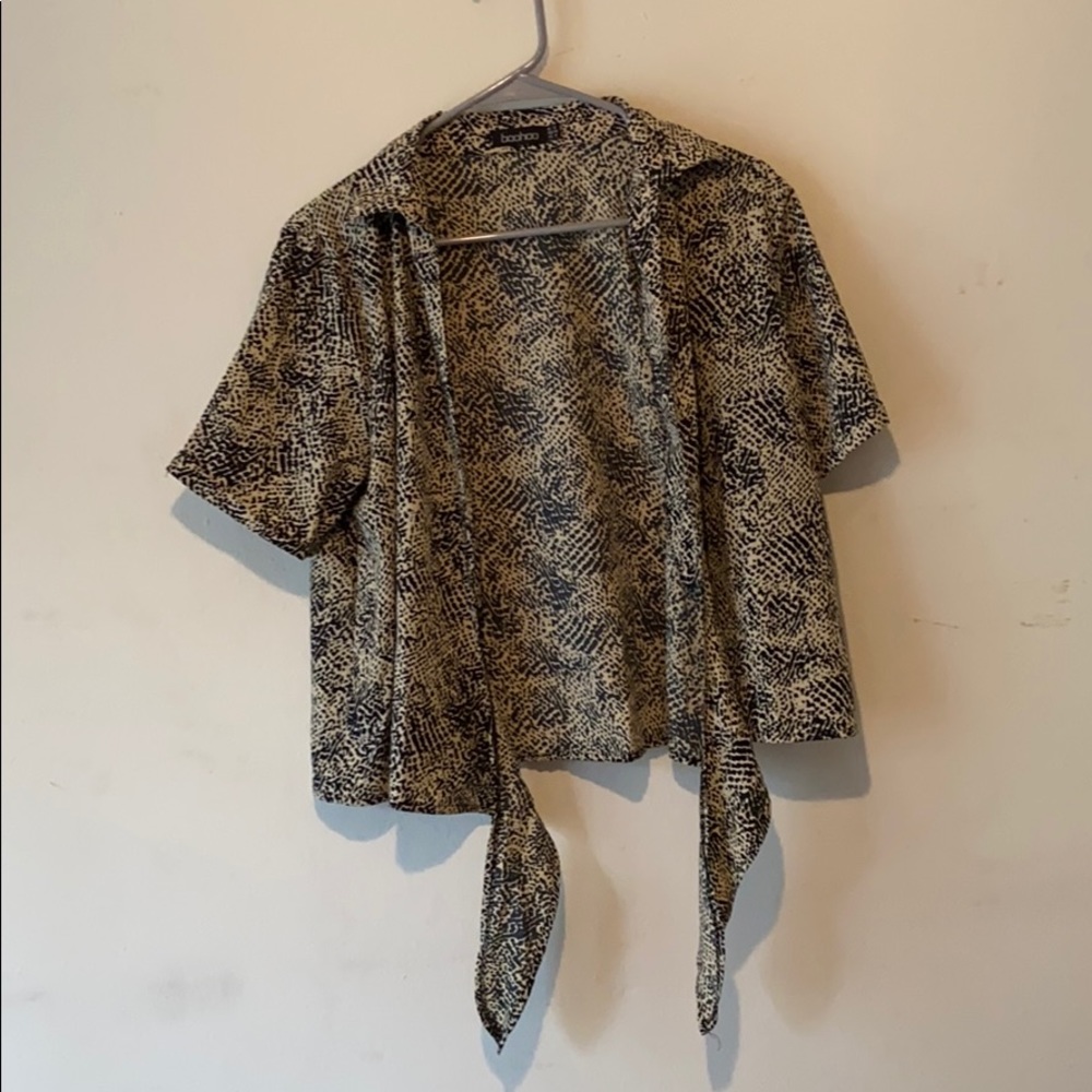 Boohoo Leopard collard womens shirt